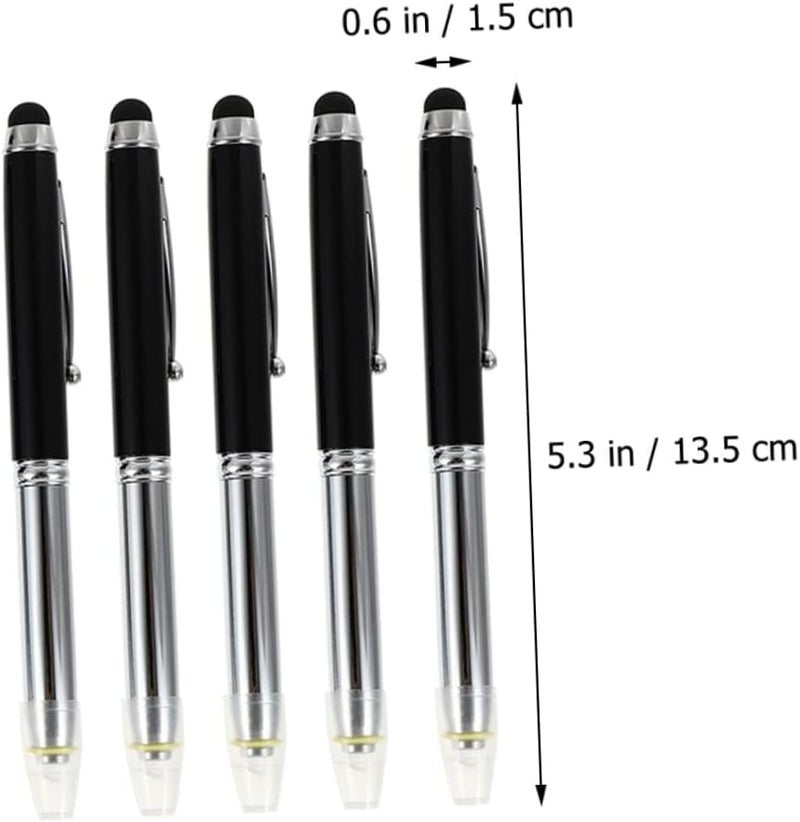 5Pcs Black Stylus Pen Multi Function Capacitive Ballpoint For Tablets Smartphones - Image 2